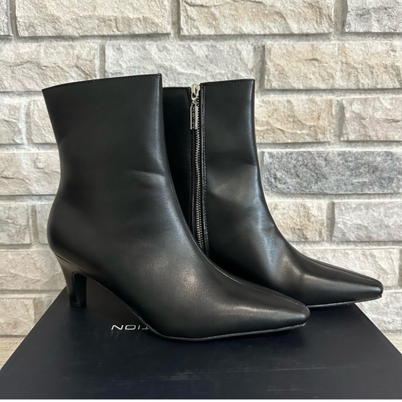 French Connection Ankle Bootie Alex Kitten Heel Black Faux Leather NIB - Picture 8 of 9